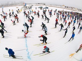 Competitors take off in the 31-km race at the 2009 Canadian Birkebeiner Ski Festival which started at the Ukrainian Cultural  Heritage Village and ended at Cooking Lake-Blackfoot Provincial Recreation Area. (Postmedia, File)