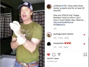 Corb Lund's Instagram handwashing video suggests we sing about whiskey instead of birthdays.