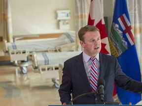 Health Minister Tyler Shandro speaks at the Mazankowski Alberta Heart Institute on March 3, 2020.
