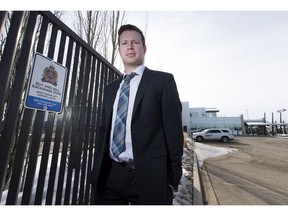 Detective Michael Walkom of the EPS Cyber Crime Investigations Unit is helping to launch a new Safe Exchange Zone for members of the public who conduct face-to-face transactions involving items posted for sale online. Taken on  Thursday, March 5, 2020, in Edmonton. Two parking stalls located in the public parking lot at EPS Southwest Division, 1351 Windermere Way, have since been formally designated and signed as a Safe Exchange Zone. The parking lot is monitored by surveillance cameras 24/7. The Safe Exchange Zone project will be test piloted over the next several months and then reviewed for potential expansion to other EPS locations.