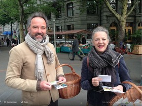 Markus Knauss (left) and his colleague Gabi Petri worked with residents in Rosengarten, in Zurich, Switzerland, to oppose a tunnelling project in the neighbourhood. (Supplied photo)
