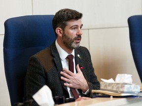 Mayor Don Iveson speaks during an emergency city council meeting on COVID-19 held at city hall in Edmonton, on Friday, March 13, 2020.