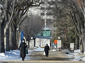 This walkway is usually busy with students at the University of Alberta but not with the COVID-19 pandemic present in Edmonton, March 17, 2020.