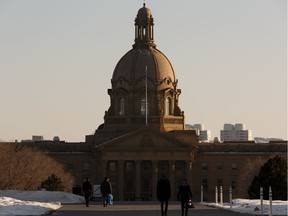 The Alberta legislature grounds on March 20, 2020, have seen far fewer visitors and legislature tours have been cancelled during the COVID-19 pandemic.