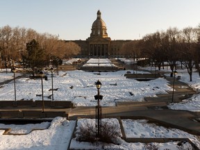 The Alberta Legislature grounds have seen far fewer visitors and legislature tours have been cancelled as the COVID-19 coronavirus has come to Alberta, seen in Edmonton, on Friday, March 20, 2020.