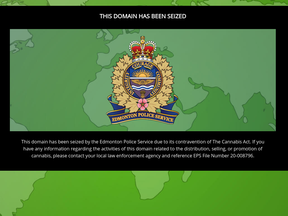 Edmonton police are cracking down on illegal cannabis sales by seizing domains. Only Alberta Gaming Liquor and Cannabis (AGLC) can legally sell cannabis online in the province. Submitted image