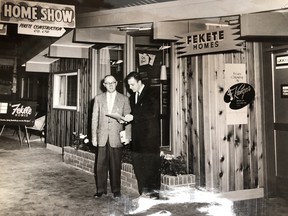 Patriarch John Fekete and son Fred Fekete Sr. at a home show in Edmonton circa 1960. Fred Fekete Jr. is the current company president and his son, Mike Fekete, is site manager.