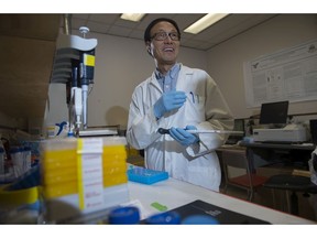 Chemist Chris Le in his lab on campus. The University of Alberta has received funding for four different projects relating to Coronavirus research on March 6, 2020.  Photo by Shaughn Butts / Postmedia