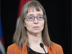 Alberta's chief medical officer of health Dr. Deena Hinshaw updates reporters and the public via social media from Edmonton on Thursday, April 23, 2020, on COVID-19 and the ongoing work to protect public health.