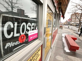 A closed business in Calgary.