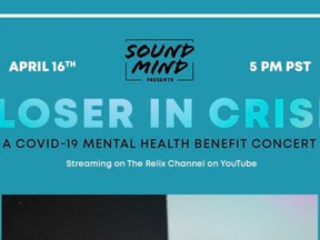 Closer In Crisis, a mental health benefit concert, goes live April 16 at 6 p.m.