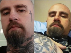 Whitecourt RCMP are warning the public to beware of a man they believe to be armed and dangerous. Telford Randall Howe, also known as "Gremlin" or "G" is wanted for charges of assault in Whitecourt. Composite image, photos supplied courtesy RCMP.