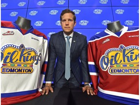 Kirt Hill, president of hockey operations and general manager for the Edmonton Oil Kings during a news conference at Roger Place in Edmonton, June 27, 2018.