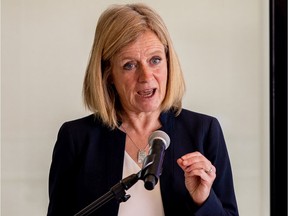 Alberta NDP Opposition Leader Rachel Notley calls on the UCP to provide support for renters facing financial hardship during the COVID-19 pandemic during a news conference in Edmonton on Wednesday, April 12, 2020.