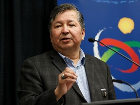 Fort McKay First Nation Chief Mel Grandjamb speaks during a press conference at the Moose Lake Together Summit in Edmonton, on Friday, Jan. 31, 2020. Photo by Ian Kucerak/Postmedia ORG XMIT: POS2001311404490736 ORG XMIT: POS2002041606231387