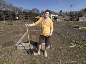 Justin Keats, director of the Oliver Community League garden, says volunteers are figuring how to follow the city's new rules for community gardens.