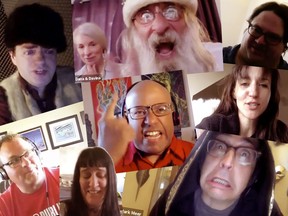 Reading The Bastard Prince, clockwise from top left: Jacob Banigan, Davina Stewart, Dana Anderson, Stephen Notley, Belinda Cornish, Mark Meer, Julie Thomas, Pete Mackay and, centre, Malcolm Azania.