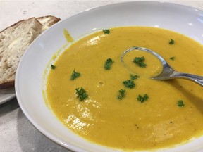 The recipe for this carrot ginger soup comes from Rocky Mountain Cooking by Katie Mitzel.
