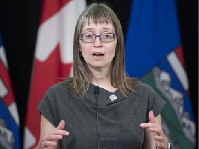 Alberta's chief medical officer of health Dr. Deena Hinshaw gives an update on the province's COVID-19 response on Monday, May 4, 2020.