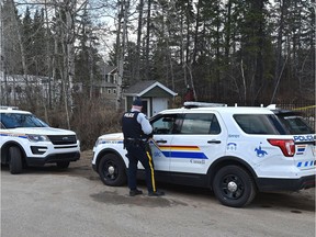 The RCMP are investigating at this rural property where three people died in a murder suicide on Range Rd. 221 north of Highway 14 in Strathcona County, east of Edmonton, May 5, 2020.