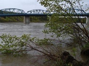 The water is eroding the river bank falling trees into it near Dawson Park, as the fast-rising North Saskatchewan River has prompted the city to issue warnings to stay clear of the river which could rise as much as three metres over the next 48 hours in Edmonton, May 22, 2020.