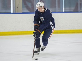 Skyler Brind'Amour takes part in the Edmonton Oilers 2019 Development Camp on June 24, 2019.