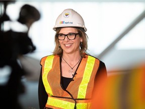 Seen inside the Stanley Milner Library during its reconstruction, Pilar Martinez is the head of Edmonton Public Library.