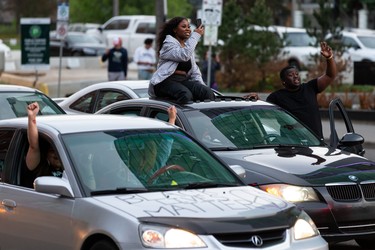 Demonstrators take to the streets during the A Fight for Equity rally at the Alberta Legislature in Edmonton, on Friday, June 5, 2020. Drivers honked their horns as demonstrators called out for equality and justice. Photo by Ian Kucerak/Postmedia