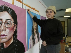 Edmonton painter Lauren Crazybull won both the Foote Prize and a provincial Emerging Artist prize in one day.