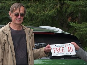 Tomas Manasek with his "FREE AB" plate
