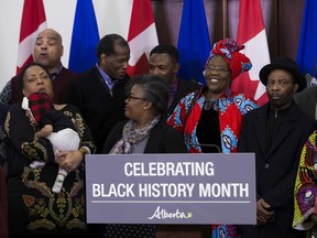 Community members wait for then-premier Rachel Notley and then minister of Culture and Tourism Ricardo Miranda to announce on Tuesday January 31, 2017 that Alberta will officially recognize Black History Month for the first time.