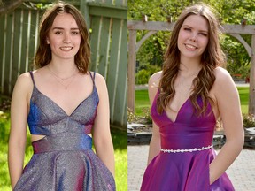 Kaitlyn Beckman, left, and Samantha L'Heureux are co-grad presidents of St. Albert's Paul Kane High School for the Class of 2020.