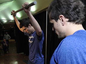 Edmonton Oilers forward Ryan Nugent-Hopkins undergoes fitness testing with team trainer Chad Drummond in this file photo from Rexall Place on Jan.13, 2013.