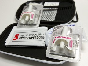 Narcan nasal spray, or Naloxone, kit.