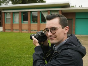 Dane Ryksen, a University of Alberta history student, is working on a project to document historical architecture in Edmonton.