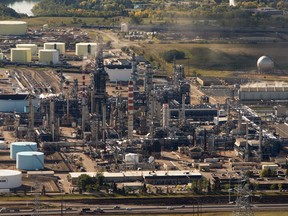 An aerial view of the Suncor refinery on September 10, 2015.