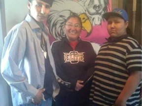Erik Cabry, right, died of an illness June 22, 2020, after being incarcerated at the Edmonton Remand Centre. His mother Wyoma Cabry, centre, and brother Jesse Cabry, with whom Erik was jailed, want answers after the 19-year-old's sudden death.