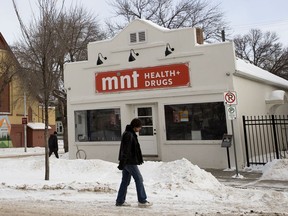 Mint Health and Drugs, 10631 96 St., in Edmonton on Feb. 24, 2019. The ACE Team was founded in 2016 by Mint
Health + Drugs to support Edmonton’s
marginalized people living with Human
Immunodeficiency Virus (HIV).