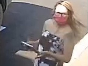 Edmonton police are looking for this woman in relation to a reported shooting at a McDonald's near 135 Avenue and Fort Road on Monday, Aug. 10, 2020.