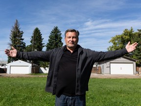 Murray Soroka, CEO of Jasper Place Wellness Centre, at the site proposed for 36 units of permanent, supportive housing at 16030 100 Ave. in Edmonton, on Friday, Aug. 28, 2020.