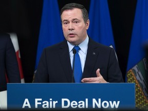 Premier Jason Kenney said Thursday Alberta would not be taking part in a national pharmacare program if one was created and would have to look at the details of the national childcare system promised in the speech.