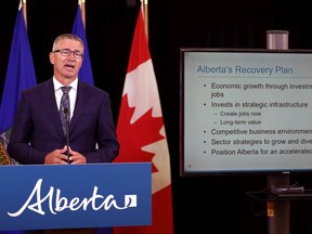 Alberta Finance Minister Travis Toews - Alberta's deficit is forecast to hit $24.2 billion in the wake of the COVID-19 pandemic's economic fallout, coupled with a crash in oil prices, the UCP government announced Thursday in its 2020-21 first quarter fiscal update.