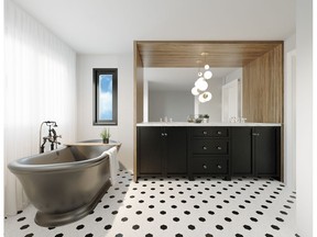 An artist's rendering of the master ensuite in the Ellerston model home by Pacesetter Homes in Jensen Lakes, St. Albert.