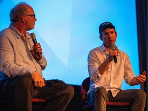 Planet of the Humans director Jeff Gibbs, , left, and producer Ozzie Zehner will be hosting virtual screenings of the documentary in eight Canadian cities in October.