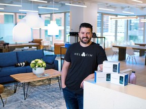 Helcim CEO Nicolas Beique was photographed in the company’s new offices in Millennium Tower in downtown Calgary on Tuesday, September 15, 2020.
