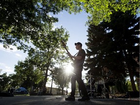 Members of Honey Ham Jam perform in Dr. Wilbert McIntyre Park, in Edmonton Saturday Sept. 5, 2020.