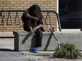 Drug use is common in downtown Edmonton.