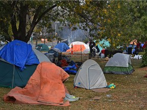 The Peace Camp at Light Horse Park in Old Strathcona has seven days to be dismantled in Edmonton, October 13, 2020.