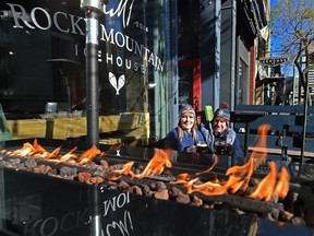 Wayne Jones and Susan Forsey, owners of Rocky Mountain Icehouse. The Jasper Avenue restaurant is one of the places going to keep its patio open during winter since the city has extended the temporary patio expansion program until March 31, 2021.