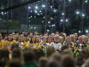 The candle ceremony was an especially moving part of the Humboldt Broncos' memorial on Saturday.